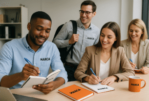 Material de escritório personalizado reforça branding