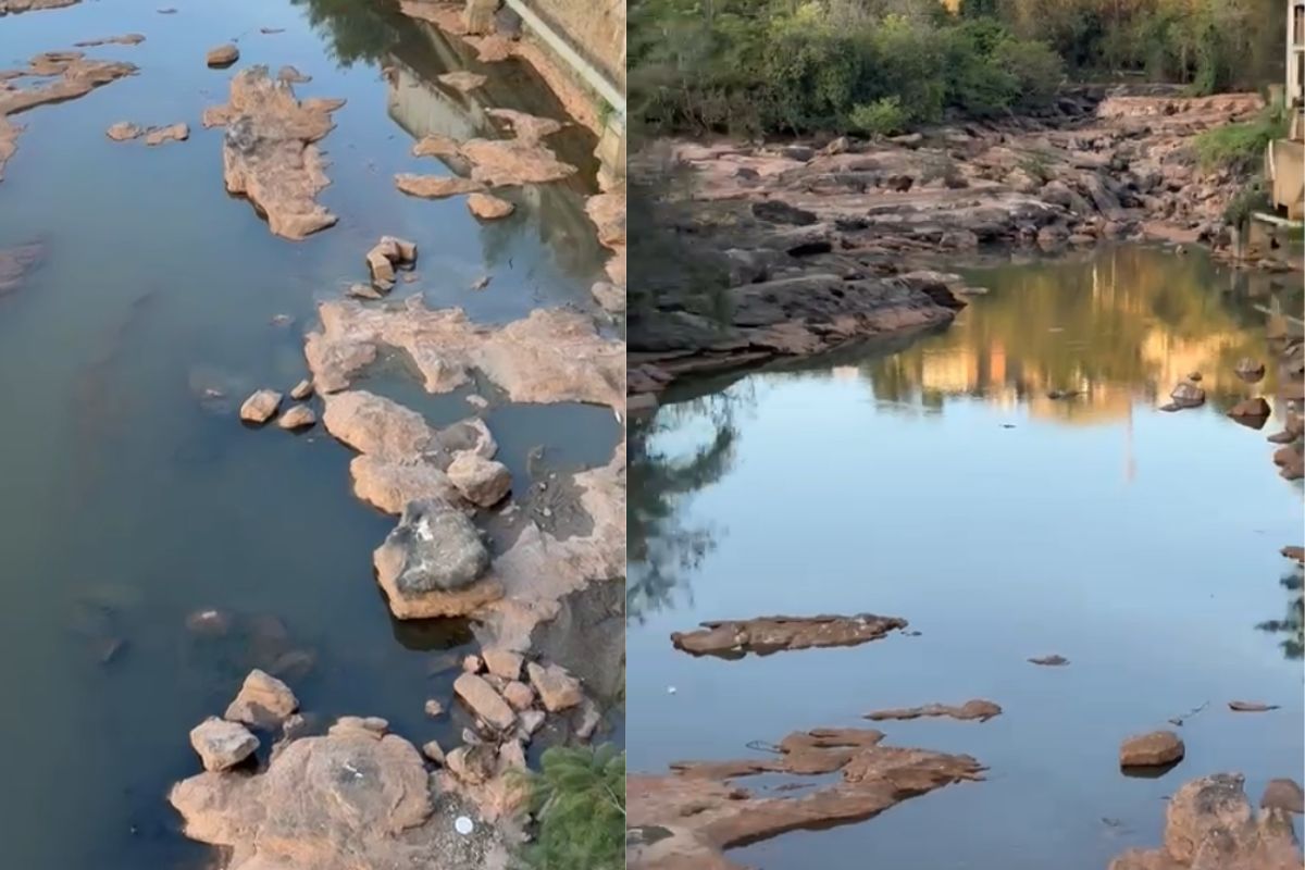 Rio Itapemirim seco - água parada - BRK Ambiental